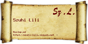Szuhi Lili névjegykártya